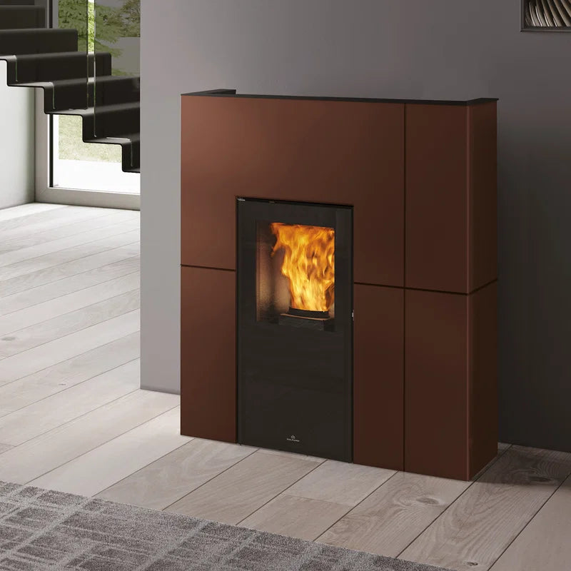 Estufa de pellets hidro Edilkamin Blade H 15 Evo de acero, color bronce