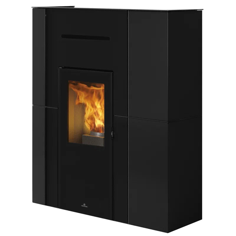 Estufa de pellets hidro Edilkamin Blade H 15 Evo, acero / cristal negro