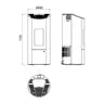 Estufa de pellets con caldera Olsberg Levana Aqua 3.0, acero negro/cerámica Caffe Freddo, 8 kW