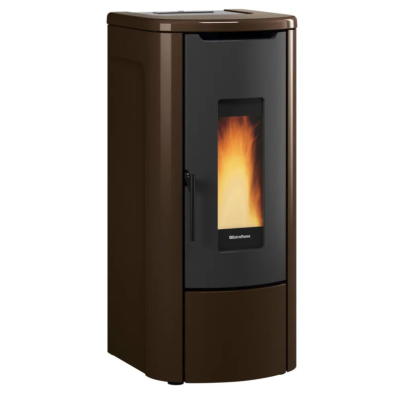 Estufa de pellets con caldera Extraflame Evolution Line Rosanna Idro, acero, color bronce.