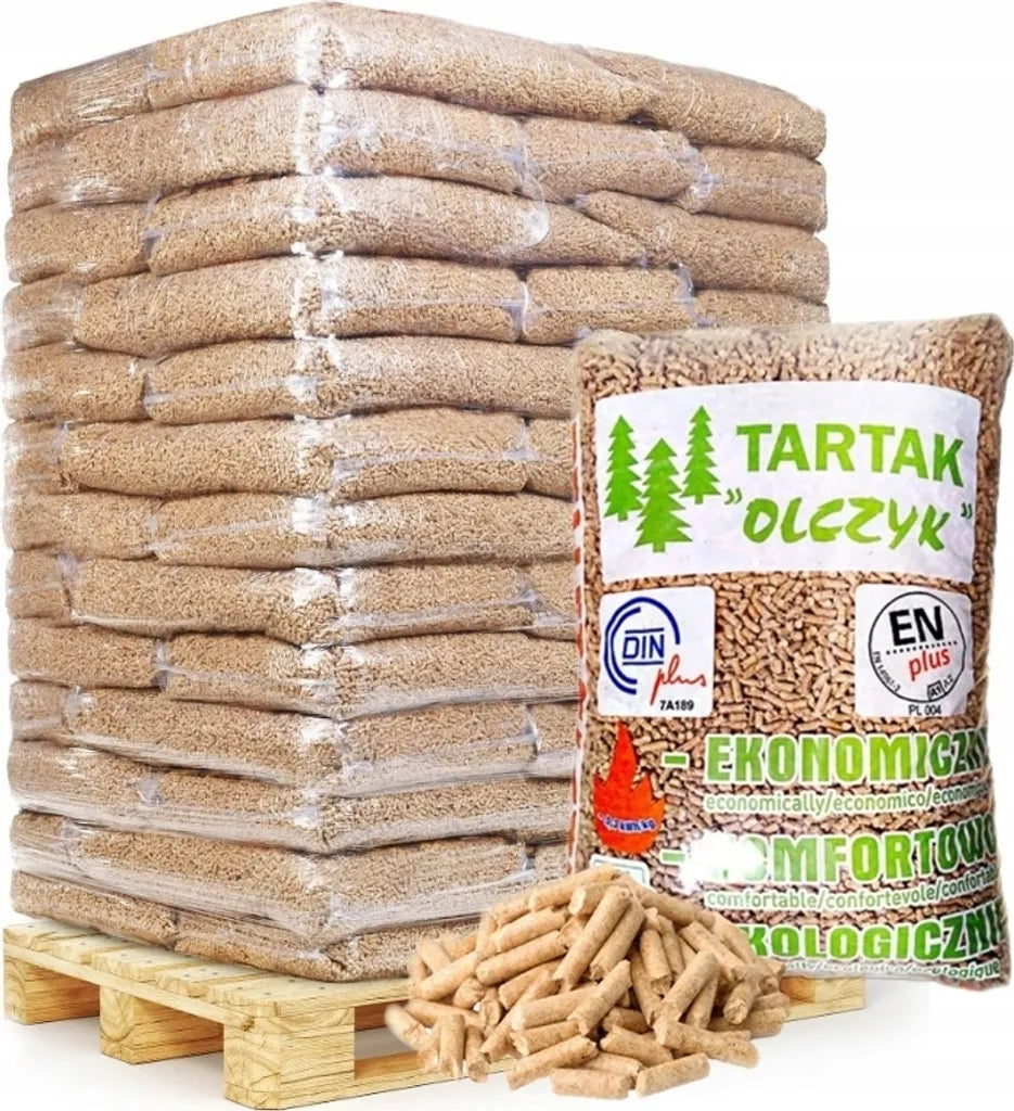 Olczyk Pellets Palette: 65 sacos, 975 kg de combustible de madera certificado