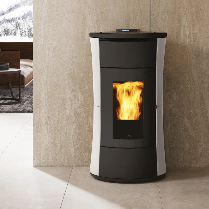 Estufa de pellets hidraúlica Edilkamin Cherie H 10 Evo de acero blanco