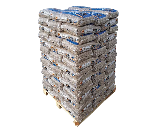 Palé de pellets de madera Woodstock Premium · 72 sacos de 15 kg
