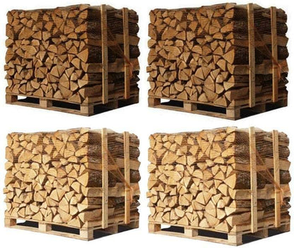 4 x Palés (2 de roble blanco + 2 de haya/carpe) – Troncos de 40 cm