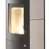Estufa de pellets con caldera Olsberg Levana Aqua 3.0, acero negro/cerámica Caffe Freddo, 8 kW