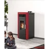 Estufa de pellets hidraúlica Baracuda Commo Plus + Kit de conexión de salida trasera · 21 kW