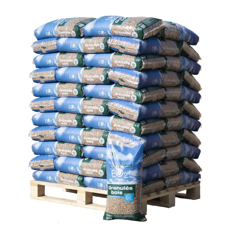 Pellets de madera EO2 Palet de 66 sacos de 15 Kg