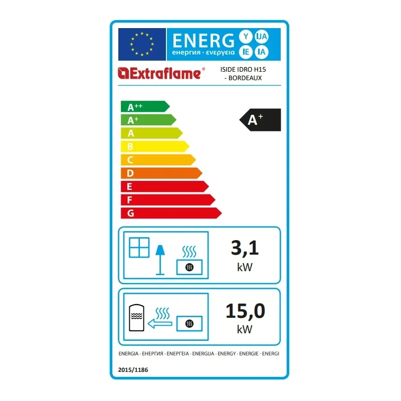Estufa de pellets hidro Iside Idro H15 · 18,1 kW