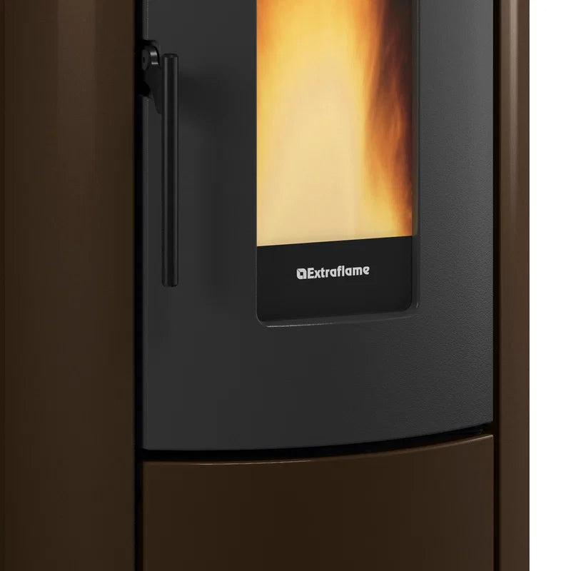 Estufa de pellets con caldera Extraflame Evolution Line Rosanna Idro, acero, color bronce.
