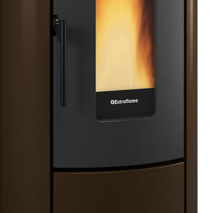 Estufa de pellets con caldera Extraflame Evolution Line Rosanna Idro, acero, color bronce.
