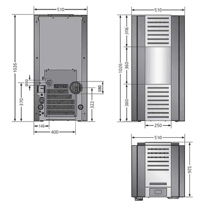 Estufa de pellets con caldera Justus Sirkos Aqua 2.0 de acero negro