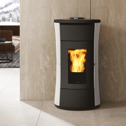 Estufa de pellets hidraúlica Edilkamin Cherie H 10 Evo de acero blanco