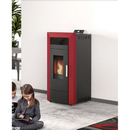 Estufa de pellets hidro Baracuda Commo Plus + Kit de conexión de salida trasera · 21 kW