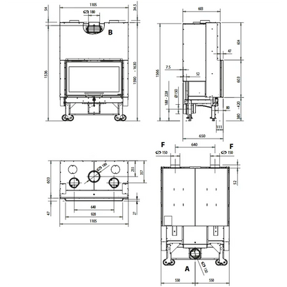 Insertable de leña Monoblocco 90PA